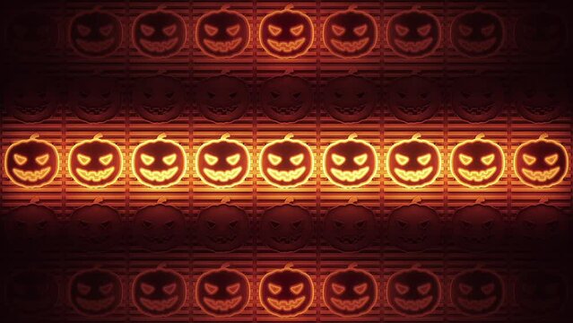 VJ Halloween Pumpkins. Dynamic neon orange pattern. VJ Loop.
