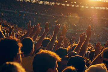 Naklejka premium A crowd of people are in a stadium