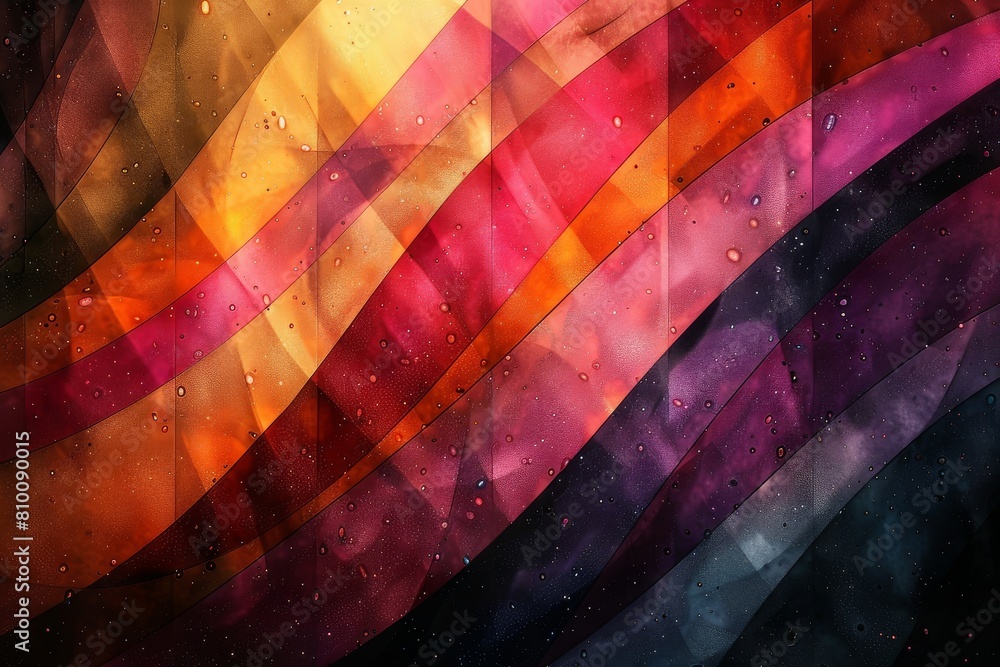 Poster this image showcases a geometric pattern with a blend of vibrant colors and a subtle texture of wate