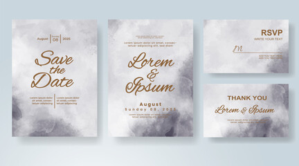 Wedding invitation with abstract watercolor background