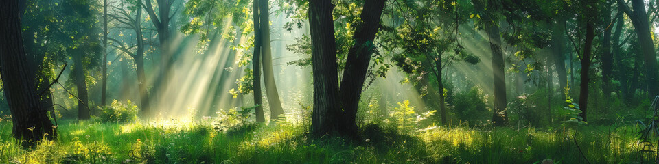 Enchanted Forest: Sunlight's Embrace. Generative AI