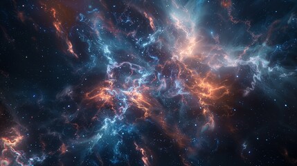Fototapeta premium Cosmic tendrils reaching across the universe in an intricate web of light.