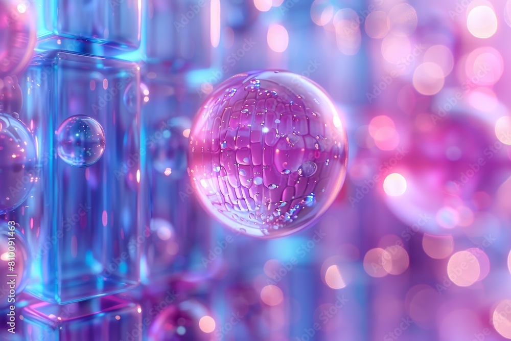 Poster this high-resolution image shows reflective bubbles with intricate details and a mesmerizing pattern