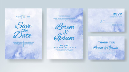 Wedding invitation with abstract watercolor background