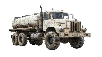 Fototapeta premium A large tank white truck, on white background, png transparent