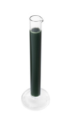 Test tube with crude oil isolated on white