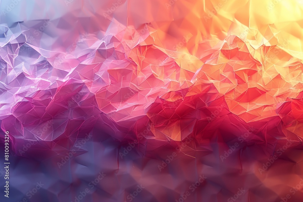 Poster A calming gradient background transitioning from a deep pink to a lighter hue using polygonal shapes and soft lighting