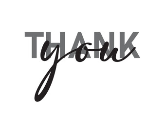 Thank you text on white background. Thank you lettering Vector illustration.