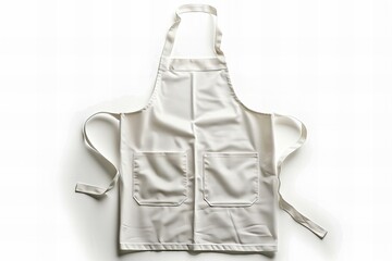 White apron mockup on white background