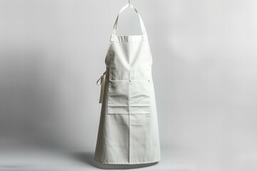 White apron mockup on white background