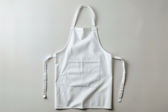 White apron mockup on white background