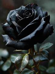 A beautiful black rose Generative Ai