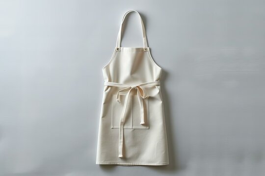White apron mockup on white background