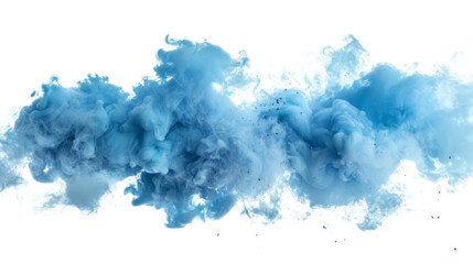 Obraz premium A blue smoke explosion border isolated on white background, png transparent , graphic resources