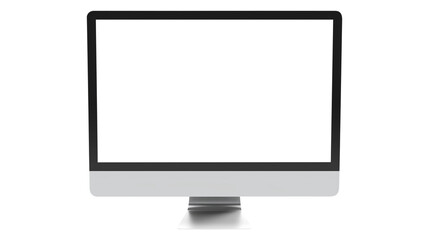 Modern desktop pc monitor display with blank screen isolated on transparent white background, clipping path