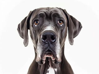Cute  Great Dane  photo isolate on white background