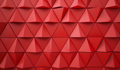 A bold and striking image of red geometric triangles arranged in a symmetrical pattern, projecting power and precision