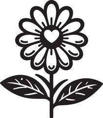 black and white flower