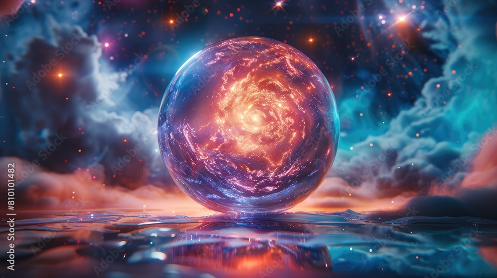 Aufkleber journey into the cosmic unknown as the nebula crystal ball unveils a kaleidoscope of future galaxies
