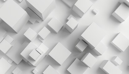 Image depicts a clean, minimalist arrangement of white 3D cubes on a uniform background, conveying order and simplicity