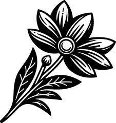 black and white flower