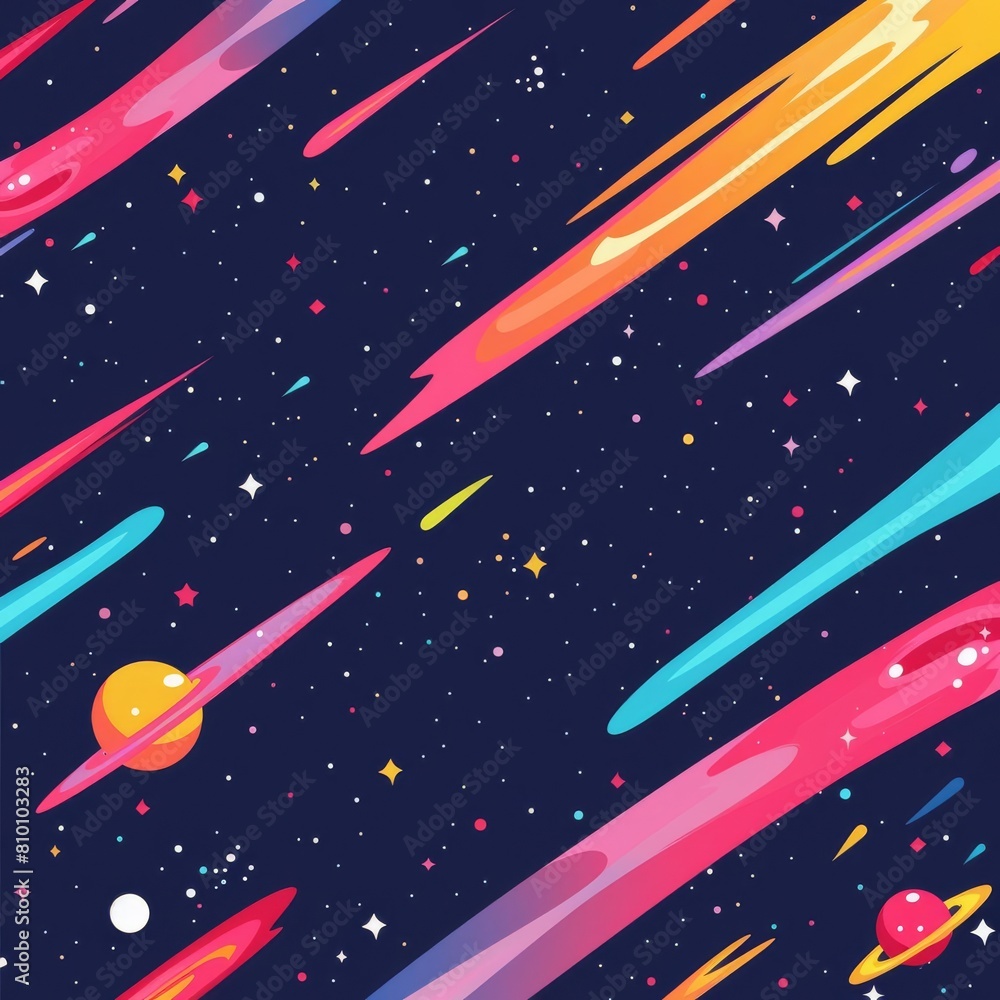 Aufkleber distant galaxy flat design top view universe theme animation tetradic color scheme