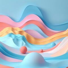 Ideas flowing flat design side view inspiration theme 3D render Analogous Color Scheme