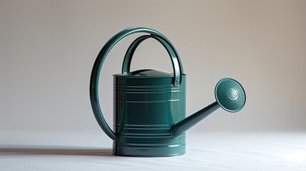 Sharp and detailed image of an emerald green watering can on a white background, ideal for gardening and home care products