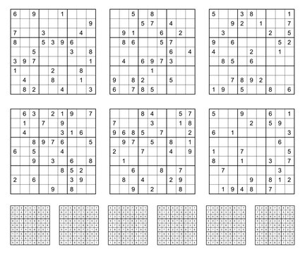 Sudoku game set  with answers.