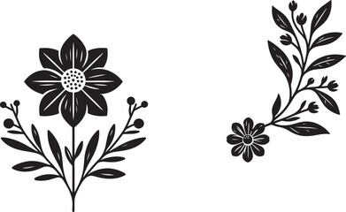 black and white flower