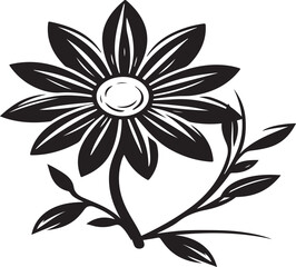 black and white flower