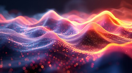 Obraz premium Abstract digital waves with particle glow