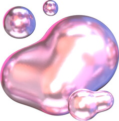 ,3D Liquid Abstract Y2K Pink Render