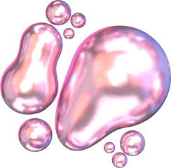 ,3D Liquid Abstract Y2K Pink Render