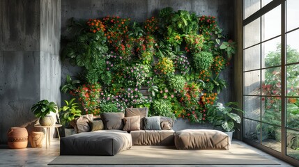 wall garden in luxurious home interior