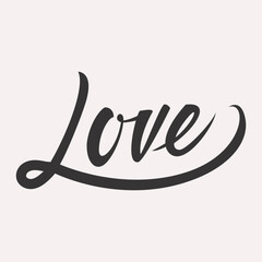 Vintage vector  love handwritten inscription. Hand drawn lettering.  Calligraphy card. Vector illustration.