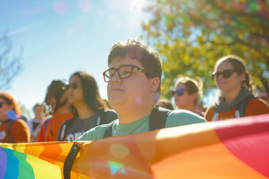 Advocacy for Autism Awareness: Individual Leading Supportive March for Acceptance