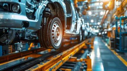 a team conducting a quality check on automotive parts in a factory