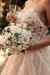 Bride holding bouquet