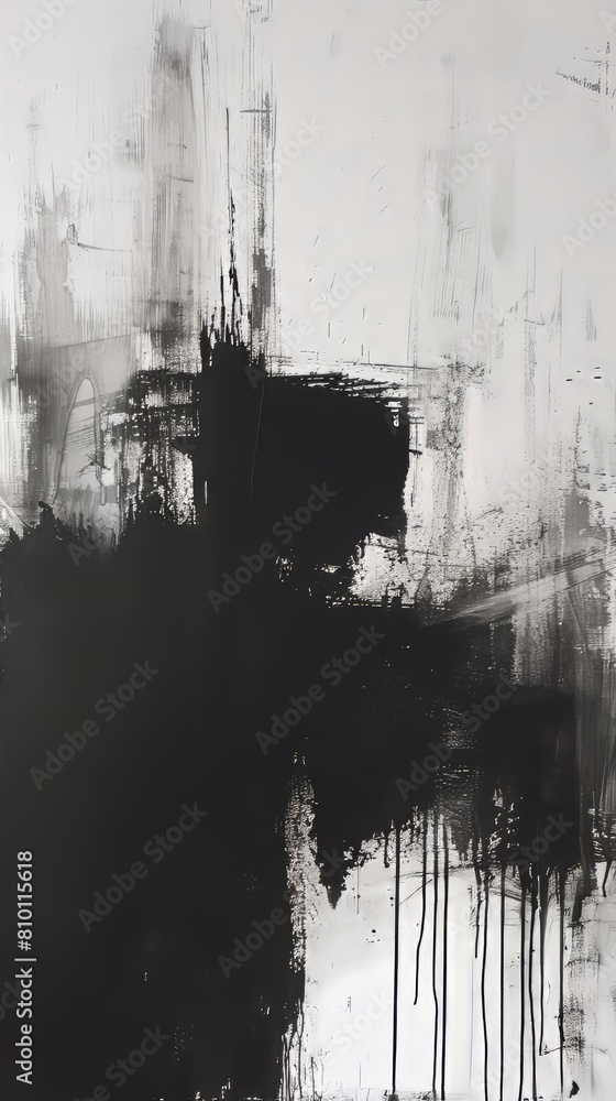 Poster abstract expressionism in a minimalist style