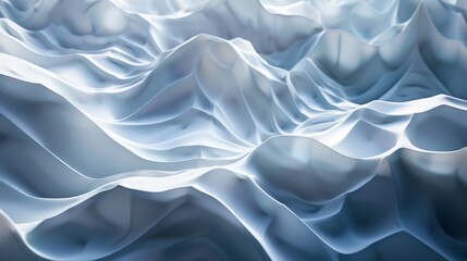Obraz premium Serene Blue Waves of Soft Digital Silk Abstract
