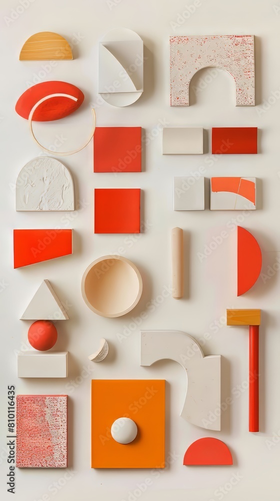 Poster abstract shapes arranged in minimalist style
