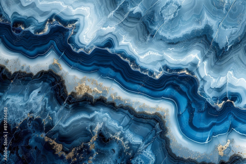 Wall mural detailed and vibrant blue agate patterns, perfect as a background or design element