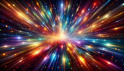 Fototapeta premium Impressively captivating background featuring rainbow-hued, radiant beams of light