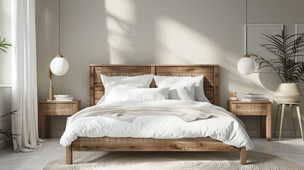 Serene Modern Bedroom Bathed in Natural Light.