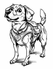 Fototapeta premium Illustration of a dog, coloring book
