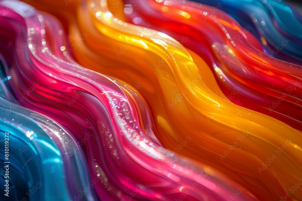 Poster close-up image capturing the vibrant colors and dynamic flow of paint, showcasing artistic expressio