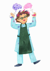 young active and funny scientist