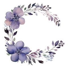 Obraz premium Watercolor Painting of a Floral Wreath