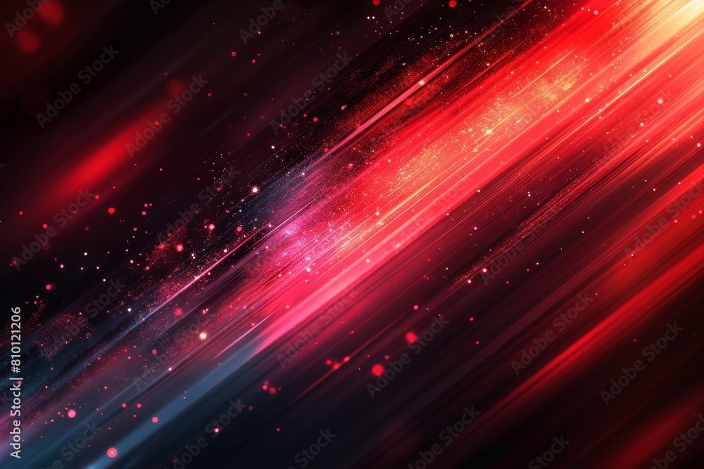 Poster this image captures a stunning display of red light streaks across a dark, star-studded background w